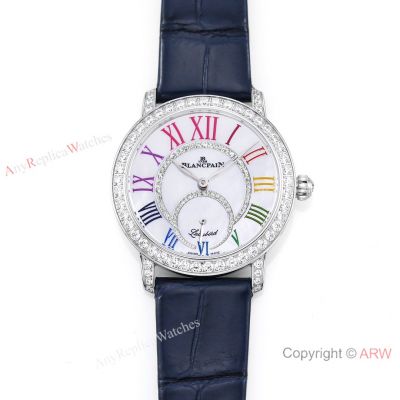 AAA Swiss Replica Blancpain Ladybird Colors 34.9mm Ladies Blue Strap Watch